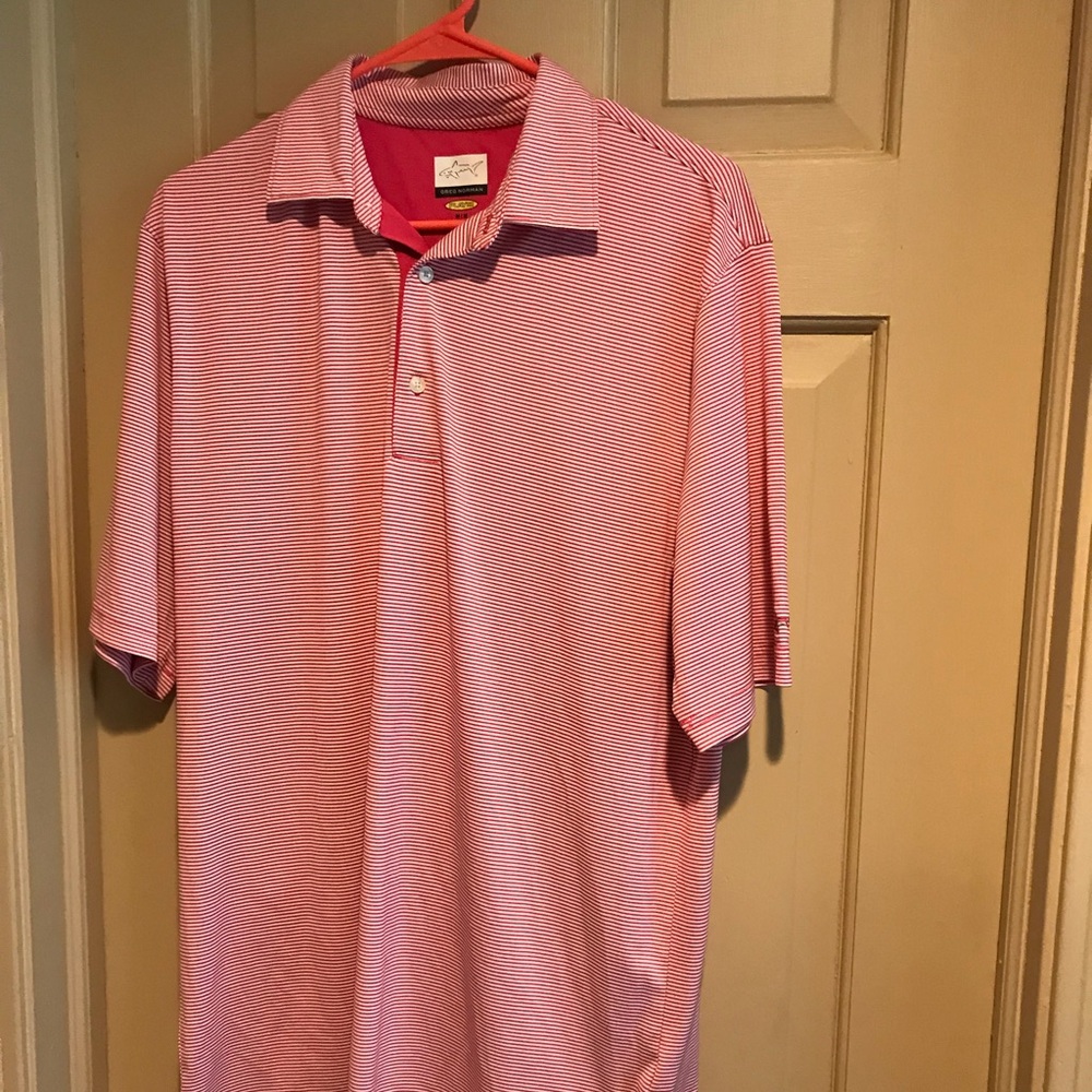 Men's Pink Striped Polo Shirt
